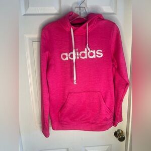 Adidas Climawarm Hot Pink Women’s Hoodie Pullover Small Thumb Holes Logo